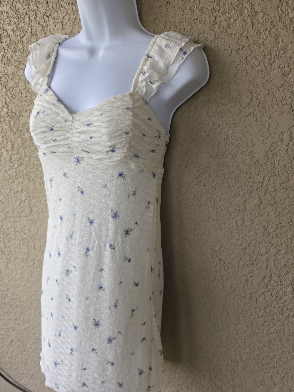 Double Ruffle Ruched Mini Dress - Picture 3 of 10
